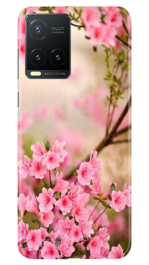 Pink flowers Mobile Back Case for Vivo T1X (Design - 69) Pink flowers Case for Vivo T1X