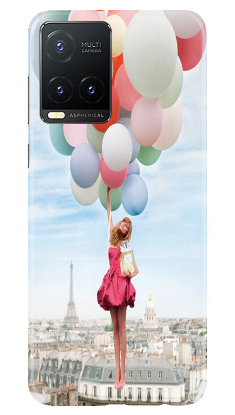 Girl with Baloon Mobile Back Case for Vivo T1X (Design - 84) Girl with Baloon Case for Vivo T1X