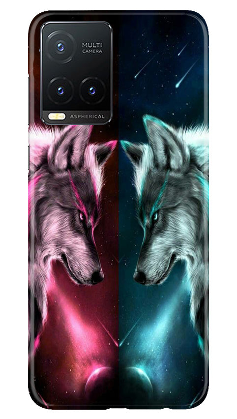Wolf fight Mobile Back Case for Vivo T1X (Design - 190) Wolf fight Case for Vivo T1X (Design No. 190)