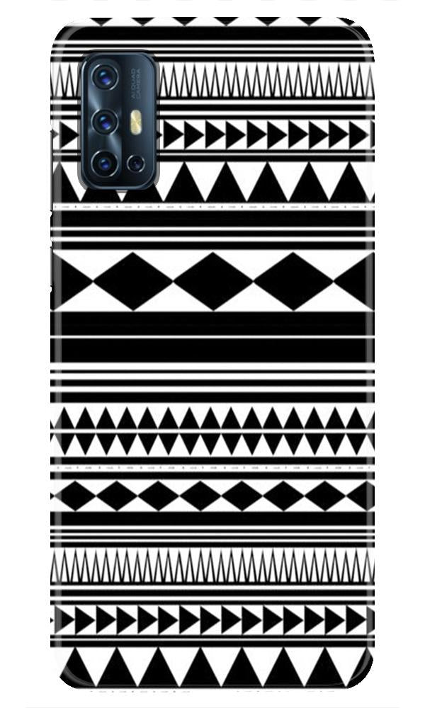 Black white Pattern Mobile Back Case for Vivo V17 (Design - 5) Black white Pattern Case for Vivo V17