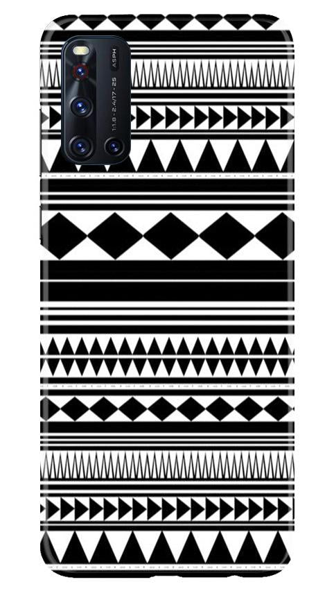 Black white Pattern Mobile Back Case for Vivo V19 (Design - 5) Black white Pattern Case for Vivo V19