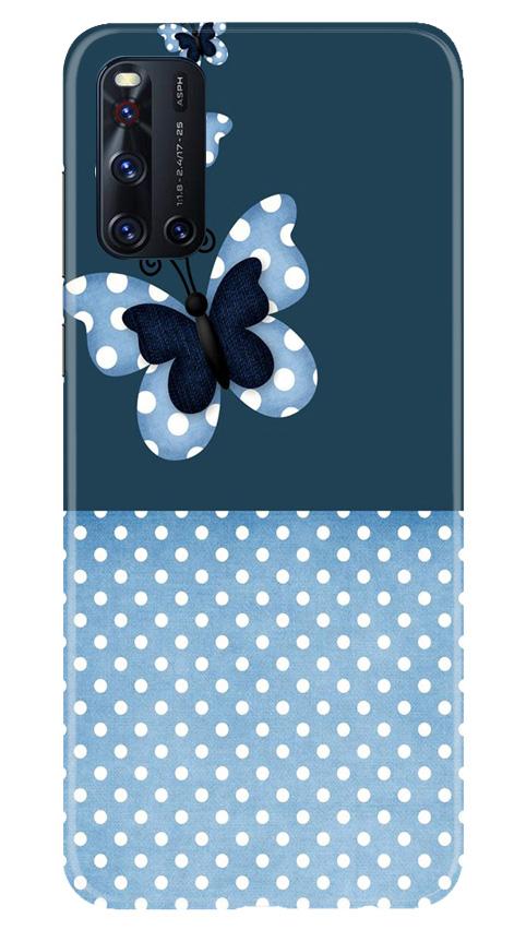 White dots Butterfly Mobile Back Case for Vivo V19 (Design - 31) White dots Butterfly Case for Vivo V19