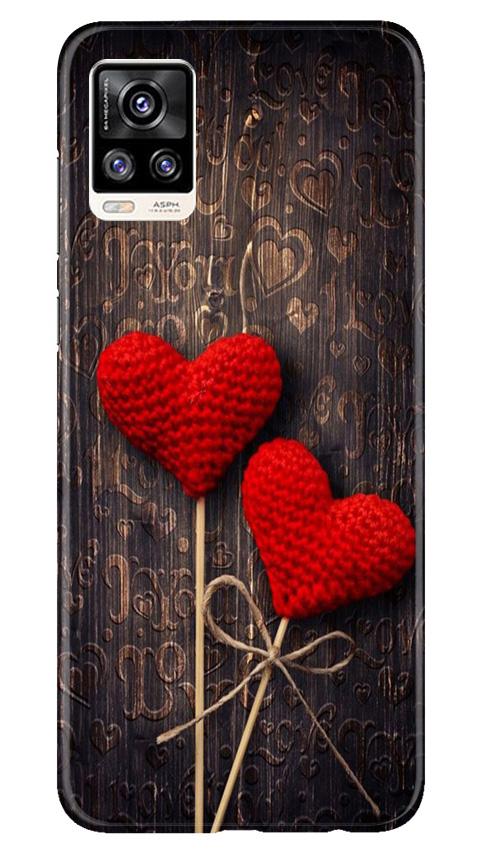 Red Hearts Mobile Back Case for Vivo V20 (Design - 80) Red Hearts Case for Vivo V20