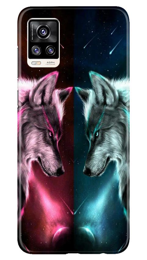 Wolf fight Mobile Back Case for Vivo V20 (Design - 221) Wolf fight Case for Vivo V20 (Design No. 221)