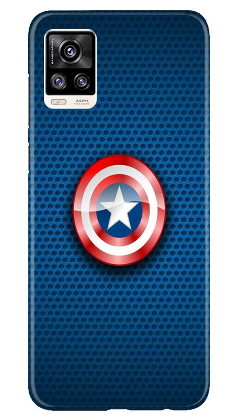 Captain America Shield Mobile Back Case for Vivo V20 (Design - 253) Captain America Shield Case for Vivo V20 (Design No. 253)