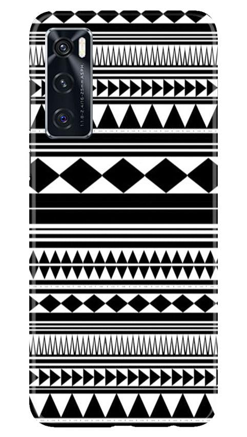 Black white Pattern Mobile Back Case for Vivo V20 SE (Design - 5) Black white Pattern Case for Vivo V20 SE