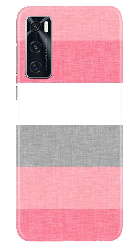Pink white pattern Mobile Back Case for Vivo V20 SE (Design - 55) Pink white pattern Case for Vivo V20 SE