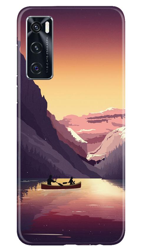 Mountains Boat Mobile Back Case for Vivo V20 SE (Design - 181) Mountains Boat Case for Vivo V20 SE (Design - 181)