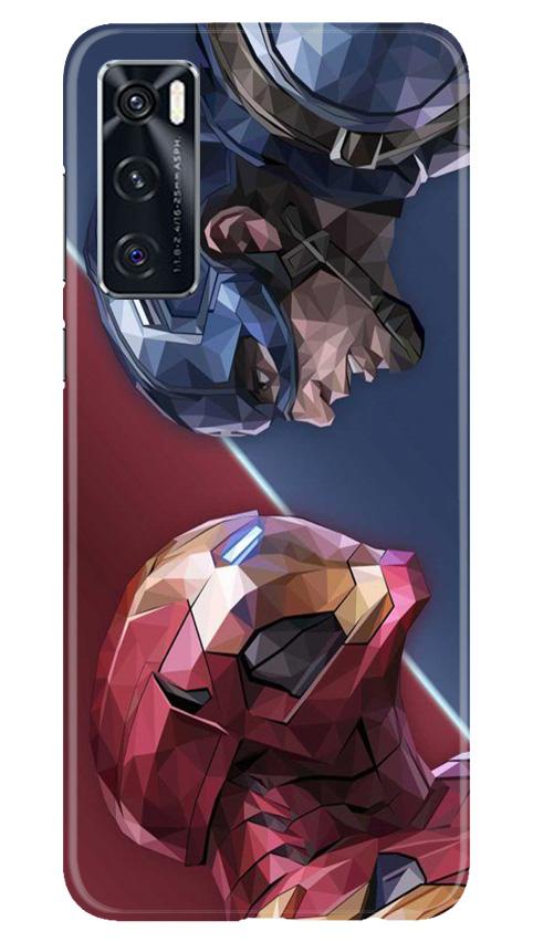 Ironman Captain America Mobile Back Case for Vivo V20 SE (Design - 245) Ironman Captain America Case for Vivo V20 SE (Design No. 245)