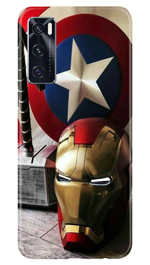 Ironman Captain America Mobile Back Case for Vivo V20 SE (Design - 254) Ironman Captain America Case for Vivo V20 SE (Design No. 254)