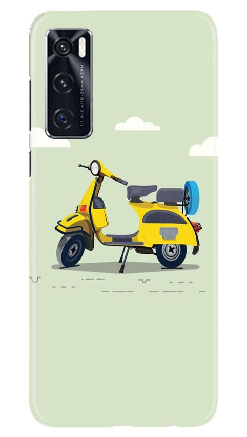 Vintage Scooter Mobile Back Case for Vivo V20 SE (Design - 260) Vintage Scooter Case for Vivo V20 SE (Design No. 260)