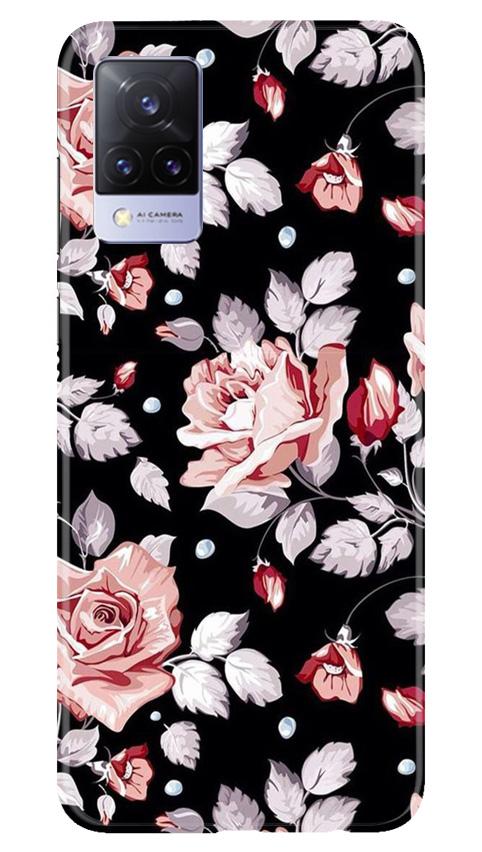 Pink rose Mobile Back Case for Vivo V21 5G (Design - 12) Pink rose Case for Vivo V21 5G
