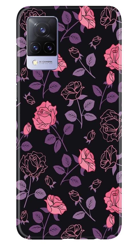 Rose Black Background Mobile Back Case for Vivo V21 5G (Design - 27) Rose Black Background Case for Vivo V21 5G