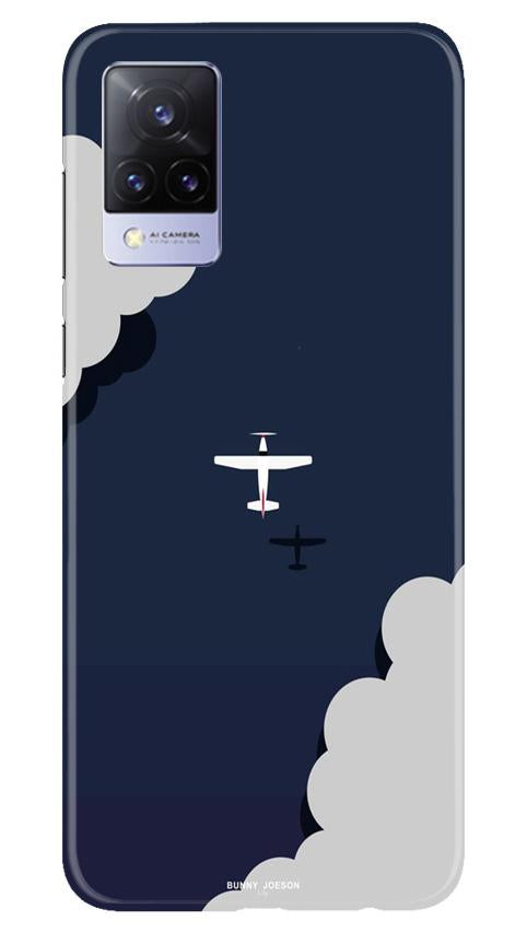 Clouds Plane Mobile Back Case for Vivo V21 5G (Design - 196) Clouds Plane Case for Vivo V21 5G (Design - 196)