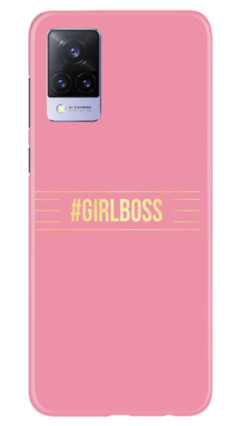 Girl Boss Pink Mobile Back Case for Vivo V21 5G (Design - 263) Girl Boss Pink Case for Vivo V21 5G (Design No. 263)