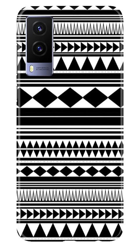 Black white Pattern Mobile Back Case for Vivo V21e 5G (Design - 5) Black white Pattern Case for Vivo V21e 5G