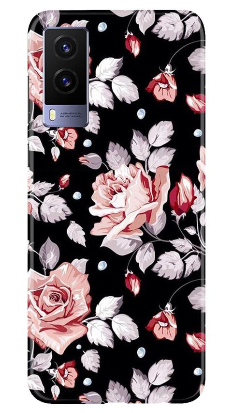 Pink rose Mobile Back Case for Vivo V21e 5G (Design - 12) Pink rose Case for Vivo V21e 5G