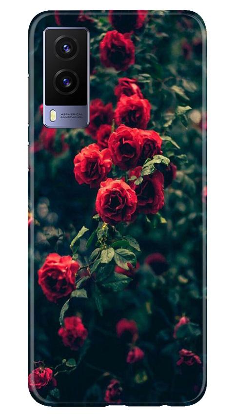Red Rose Mobile Back Case for Vivo V21e 5G (Design - 66) Red Rose Case for Vivo V21e 5G