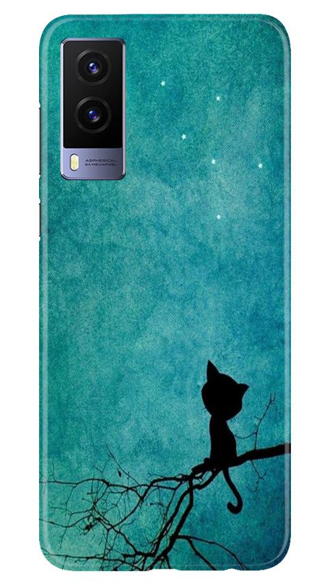 Moon cat Mobile Back Case for Vivo V21e 5G (Design - 70) Moon cat Case for Vivo V21e 5G