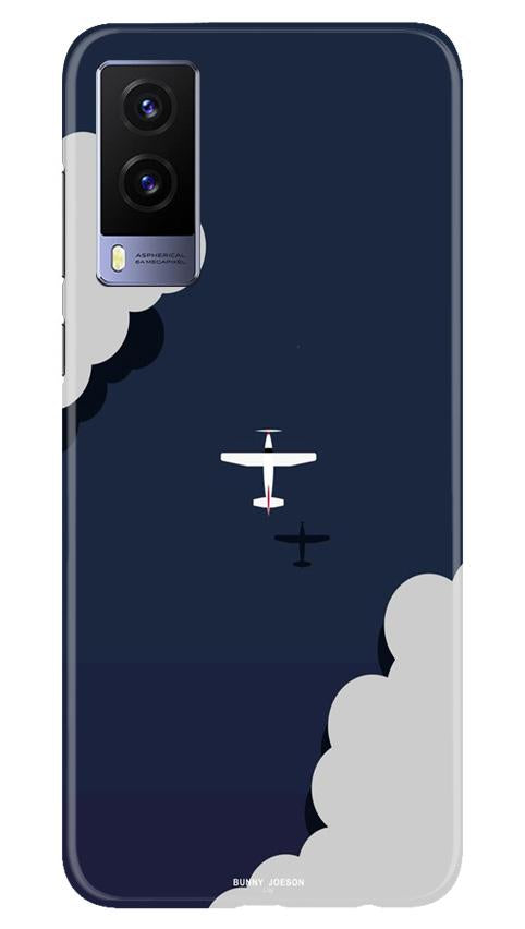 Clouds Plane Mobile Back Case for Vivo V21e 5G (Design - 196) Clouds Plane Case for Vivo V21e 5G (Design - 196)