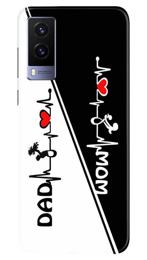 Love Mom Dad Mobile Back Case for Vivo V21e 5G (Design - 385)