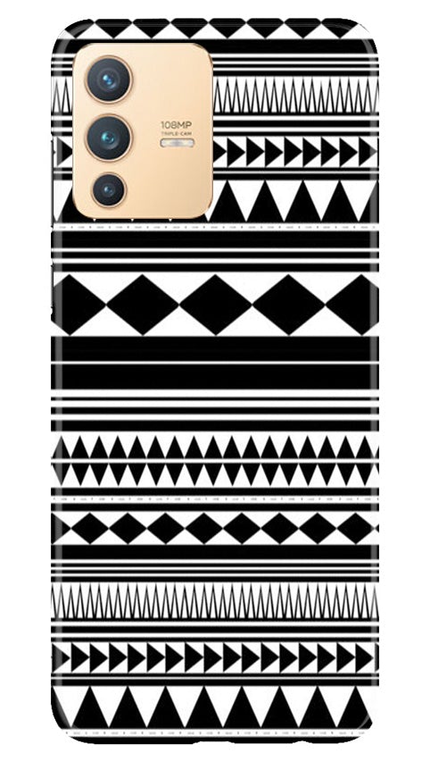 Black white Pattern Mobile Back Case for Vivo V23 Pro (Design - 5) Black white Pattern Case for Vivo V23 Pro