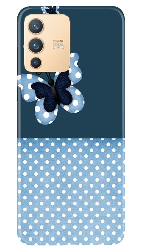 White dots Butterfly Mobile Back Case for Vivo V23 5G (Design - 31) White dots Butterfly Case for Vivo V23 5G