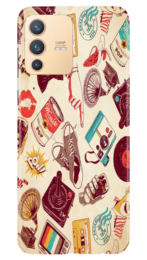 Vintage Mobile Back Case for Vivo V23 5G (Design - 35) Vintage Case for Vivo V23 5G
