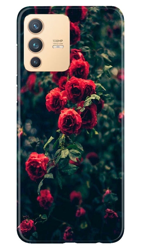 Red Rose Mobile Back Case for Vivo V23 5G (Design - 66) Red Rose Case for Vivo V23 5G