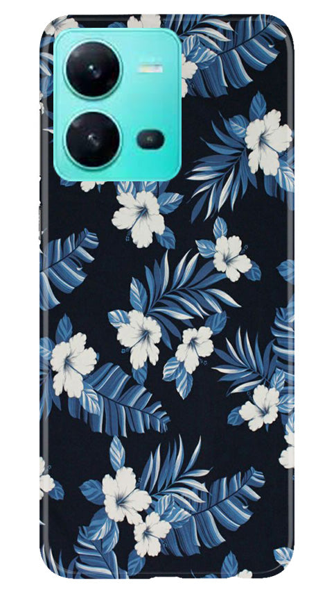 White flowers Blue Background2 Mobile Back Case for Vivo V25 5G (Design - 15) White flowers Blue Background2 Case for Vivo V25 5G