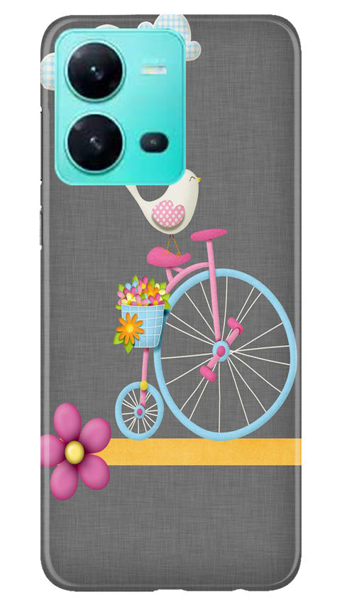 Sparron with cycle Mobile Back Case for Vivo V25 5G (Design - 34) Sparron with cycle Case for Vivo V25 5G