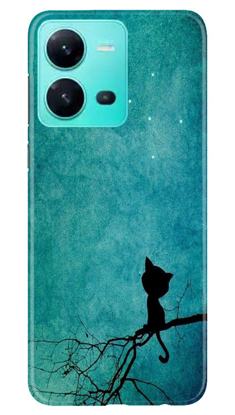 Moon cat Mobile Back Case for Vivo V25 5G (Design - 70) Moon cat Case for Vivo V25 5G