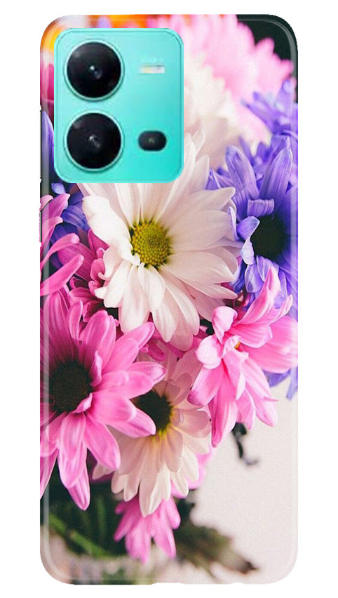 Coloful Daisy Mobile Back Case for Vivo V25 5G (Design - 73) Coloful Daisy Case for Vivo V25 5G