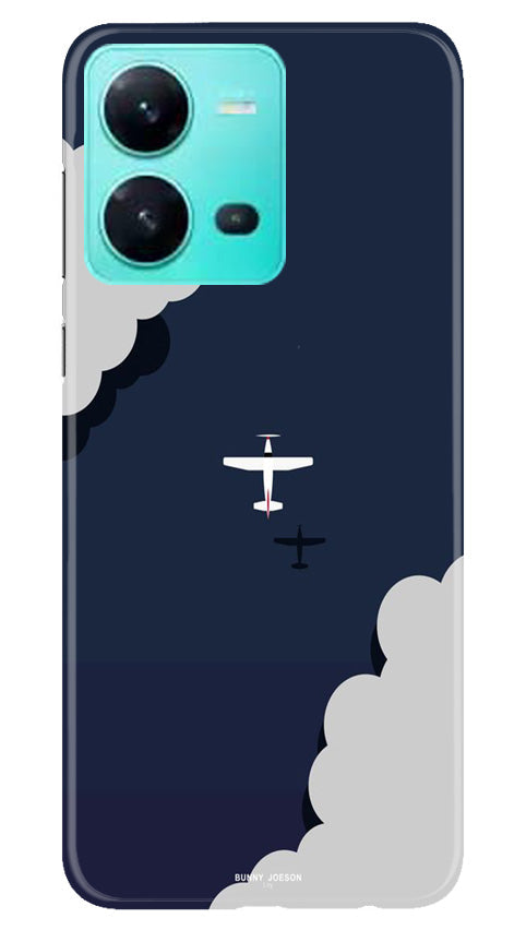 Clouds Plane Mobile Back Case for Vivo V25 5G (Design - 165) Clouds Plane Case for Vivo V25 5G (Design - 165)
