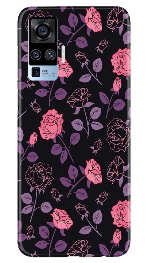 Rose Black Background Mobile Back Case for Vivo X50 Pro (Design - 27) Rose Black Background Case for Vivo X50 Pro