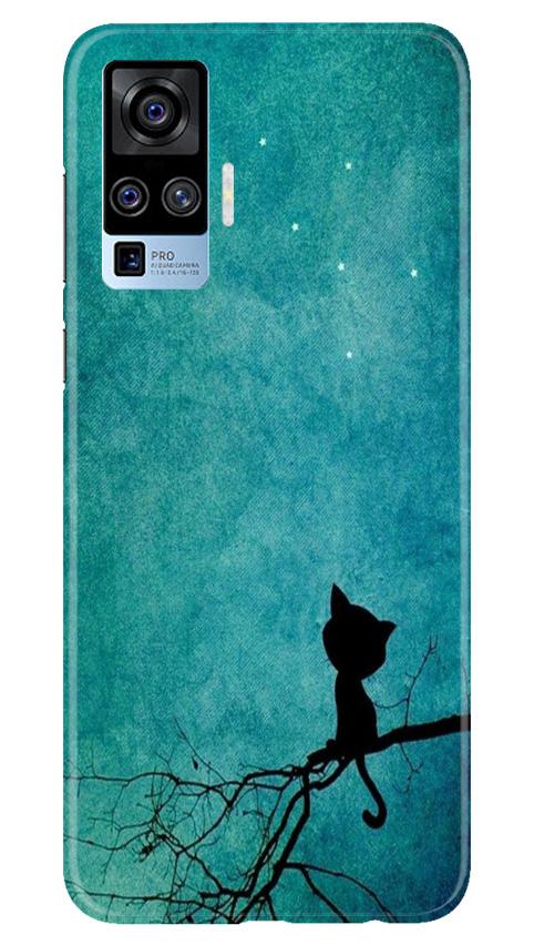 Moon cat Mobile Back Case for Vivo X50 Pro (Design - 70) Moon cat Case for Vivo X50 Pro