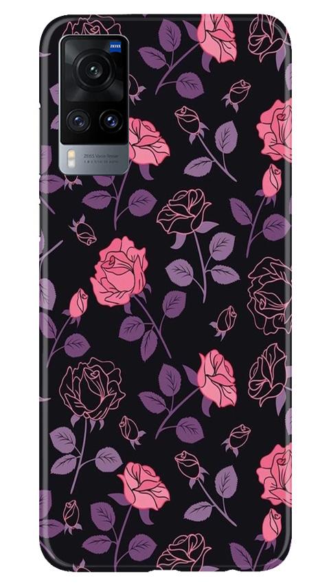 Rose Pattern Mobile Back Case for Vivo X60 (Design - 2) Rose Pattern Case for Vivo X60