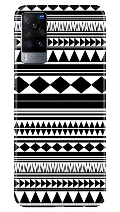 Black white Pattern Mobile Back Case for Vivo X60 (Design - 5) Black white Pattern Case for Vivo X60