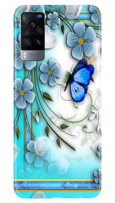Blue Butterfly Mobile Back Case for Vivo X60 (Design - 21) Blue Butterfly Case for Vivo X60