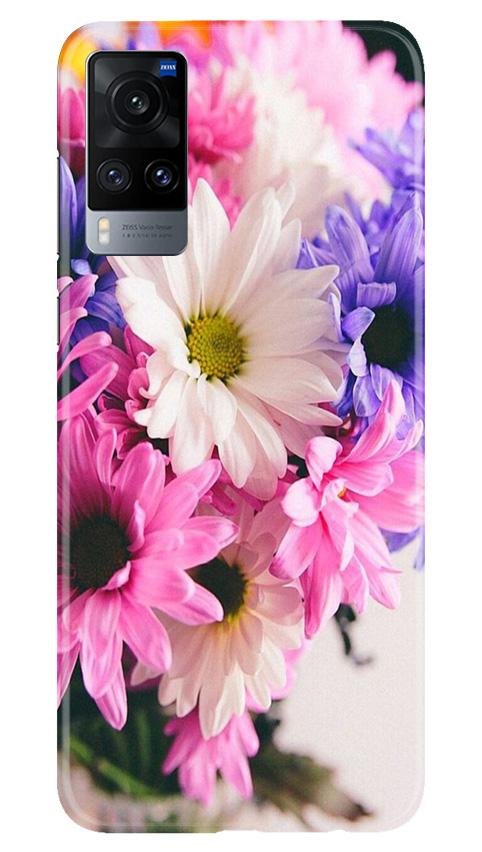 Coloful Daisy Mobile Back Case for Vivo X60 (Design - 73) Coloful Daisy Case for Vivo X60