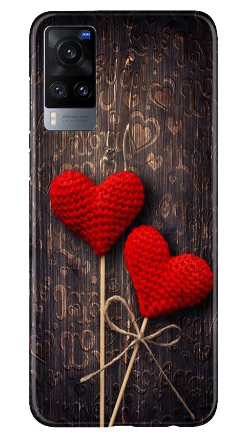 Red Hearts Mobile Back Case for Vivo X60 (Design - 80) Red Hearts Case for Vivo X60