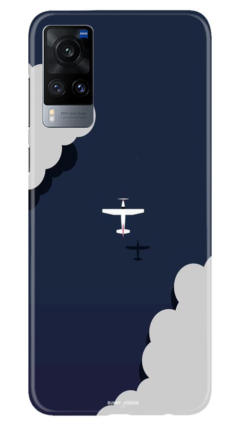 Clouds Plane Mobile Back Case for Vivo X60 (Design - 196) Clouds Plane Case for Vivo X60 (Design - 196)