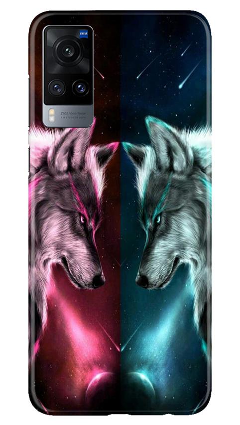 Wolf fight Mobile Back Case for Vivo X60 (Design - 221) Wolf fight Case for Vivo X60 (Design No. 221)