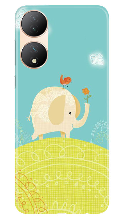 Elephant Painting Mobile Back Case for Vivo Y100 5G (Design - 46) Elephant Painting Case for Vivo Y100 5G