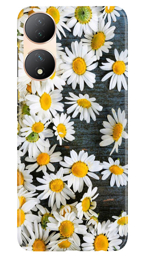 White flowers2 Mobile Back Case for Vivo Y100 5G (Design - 62) White flowers2 Case for Vivo Y100 5G