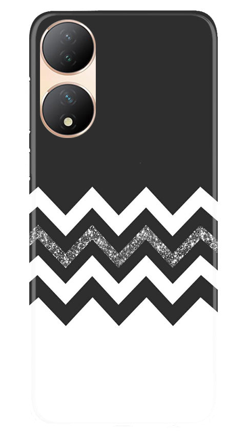 Black white Pattern2Mobile Back Case for Vivo Y100 5G (Design - 83) Black white Pattern2Case for Vivo Y100 5G