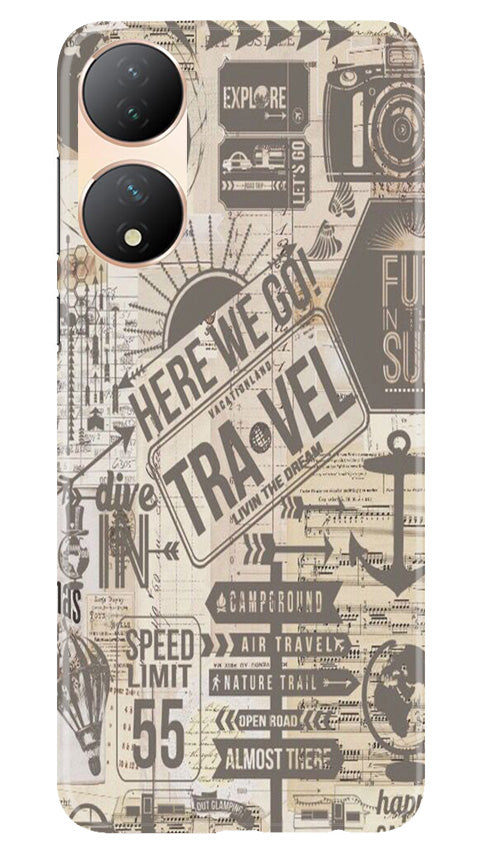 Travel Mobile Back Case for Vivo Y100 5G (Design - 104) Travel Case for Vivo Y100 5G (Design - 104)