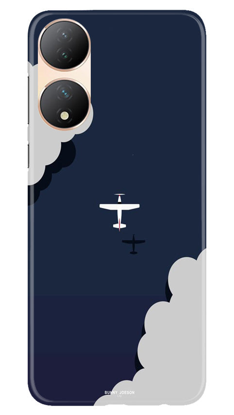 Clouds Plane Mobile Back Case for Vivo T2 5G (Design - 165) Clouds Plane Case for Vivo T2 5G (Design - 165)