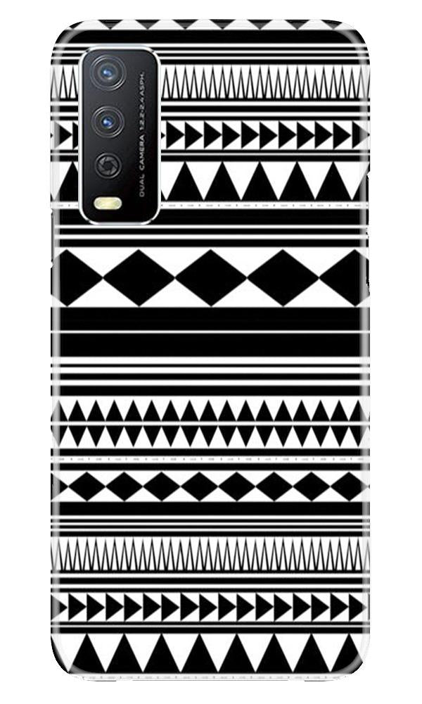 Black white Pattern Mobile Back Case for Vivo Y12s (Design - 5) Black white Pattern Case for Vivo Y12s