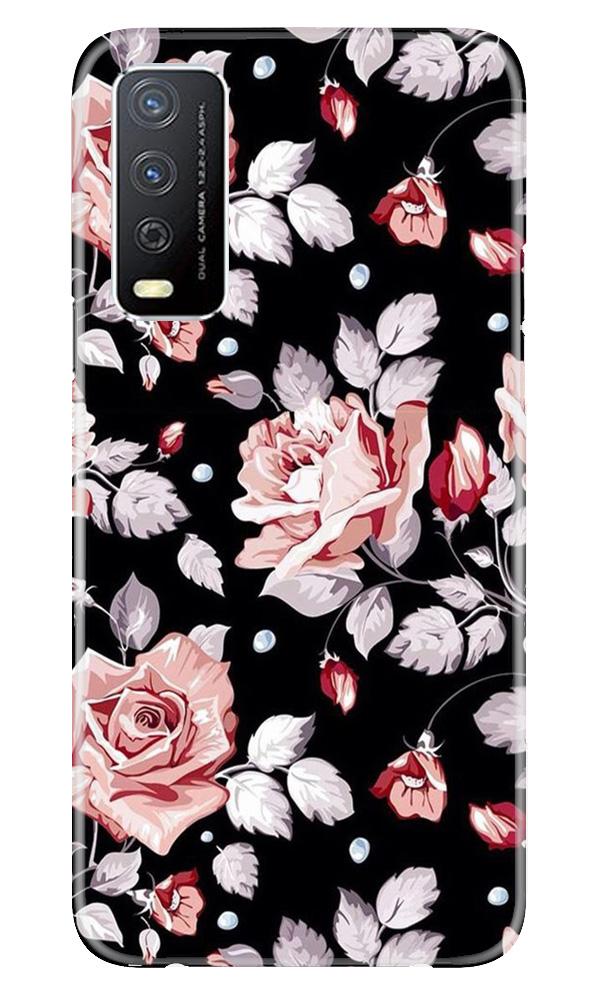 Pink rose Mobile Back Case for Vivo Y12s (Design - 12) Pink rose Case for Vivo Y12s